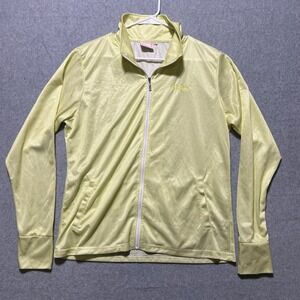 Kaepa Women's LL Yellow Plaid Track Jacket Full Zip Lightweight Athletic